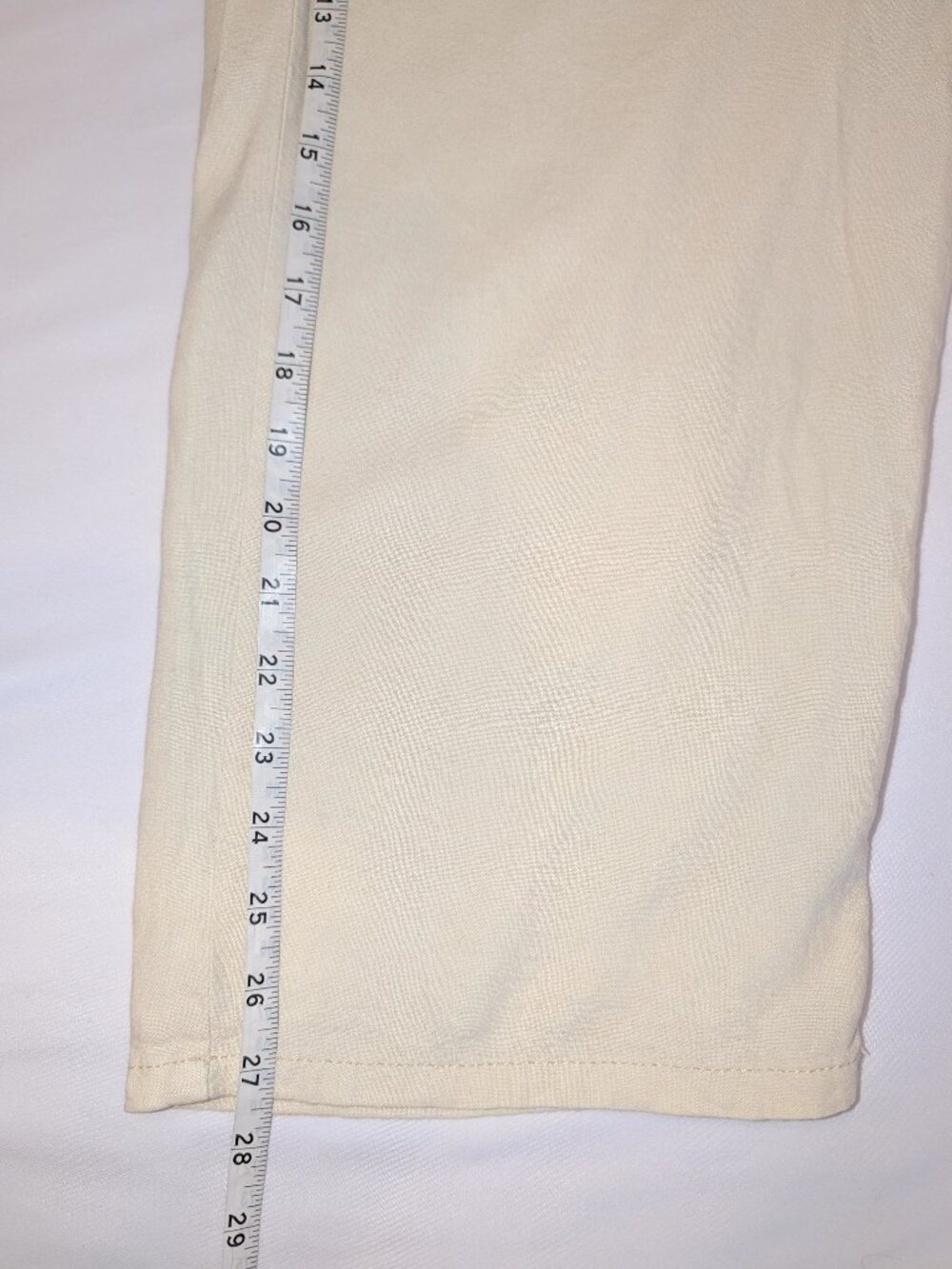 Pilcro | Anthropologie Slim Linen Beach Cargo Pants Ivory | Size Large - Picture 13 of 16